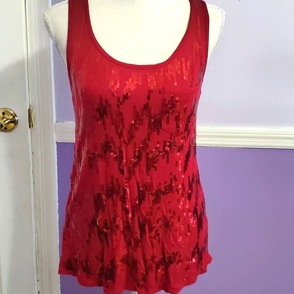 TeenBell Y2K Cranberry Sequined Rave Party Tank Top Depop Girly M
